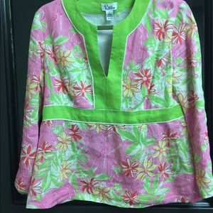 Lilly Pulitzer white label linen tunic